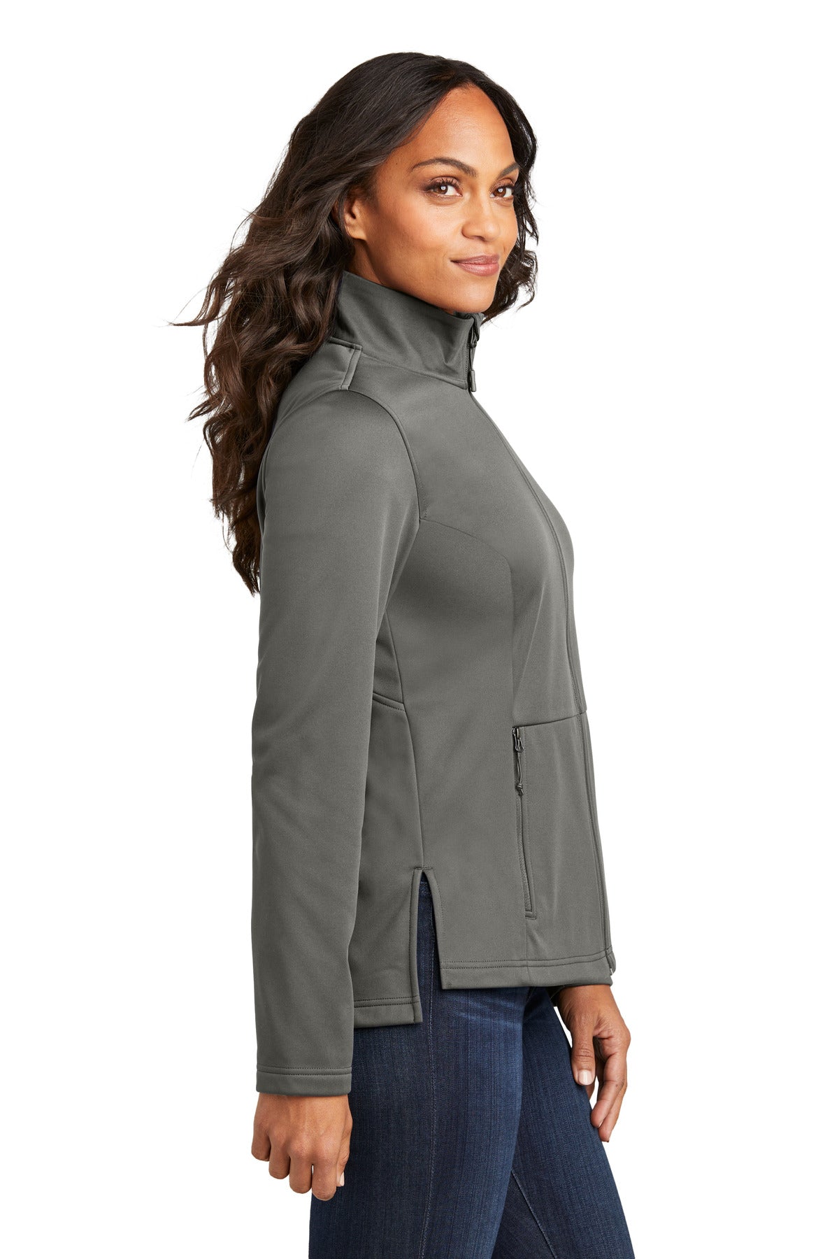 Port Authority Women's Flexshell Jacket L617 - Smoke Grey - side