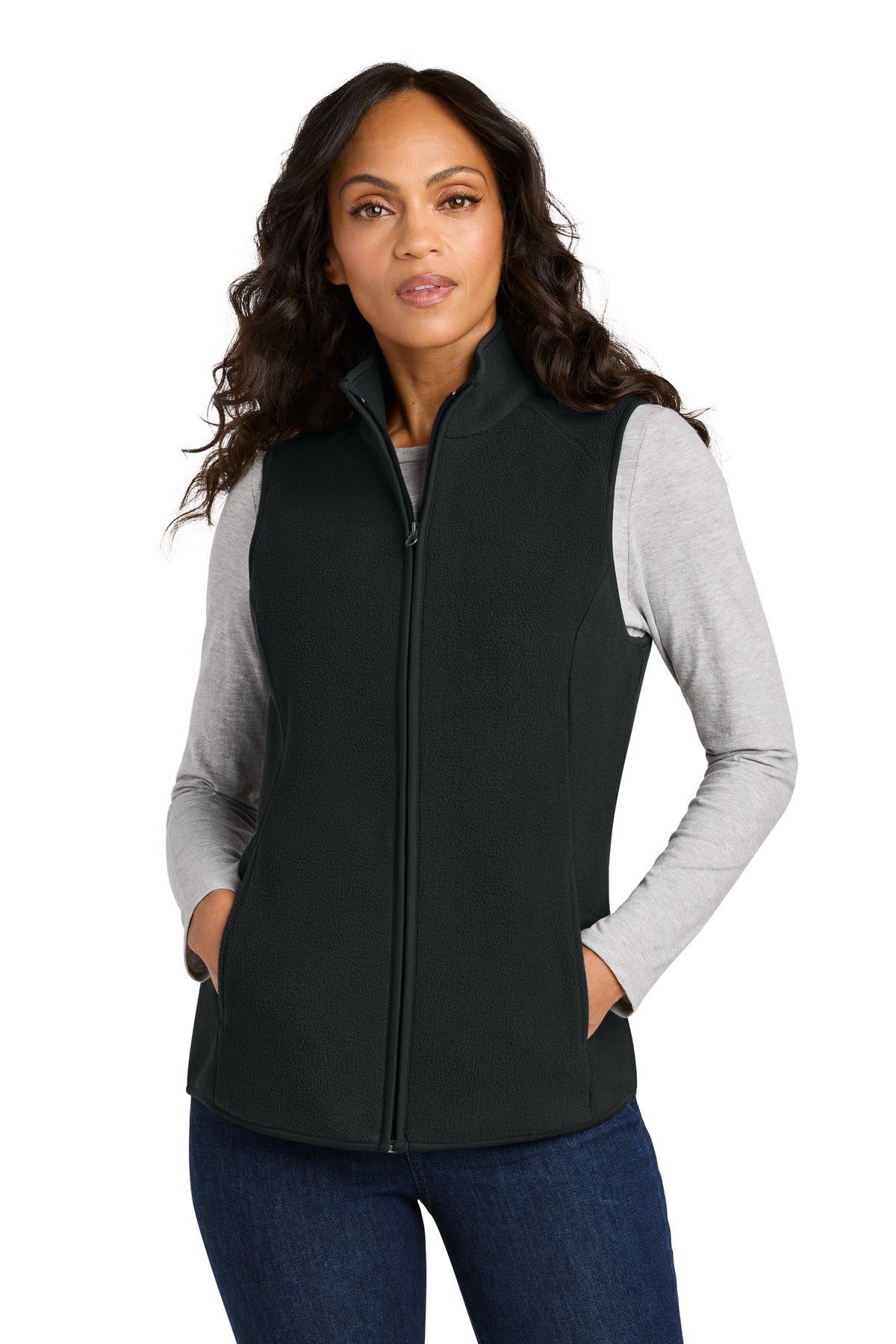 Port Authority Women's C-FREE Fleece Vest L702 - Deep Black - front