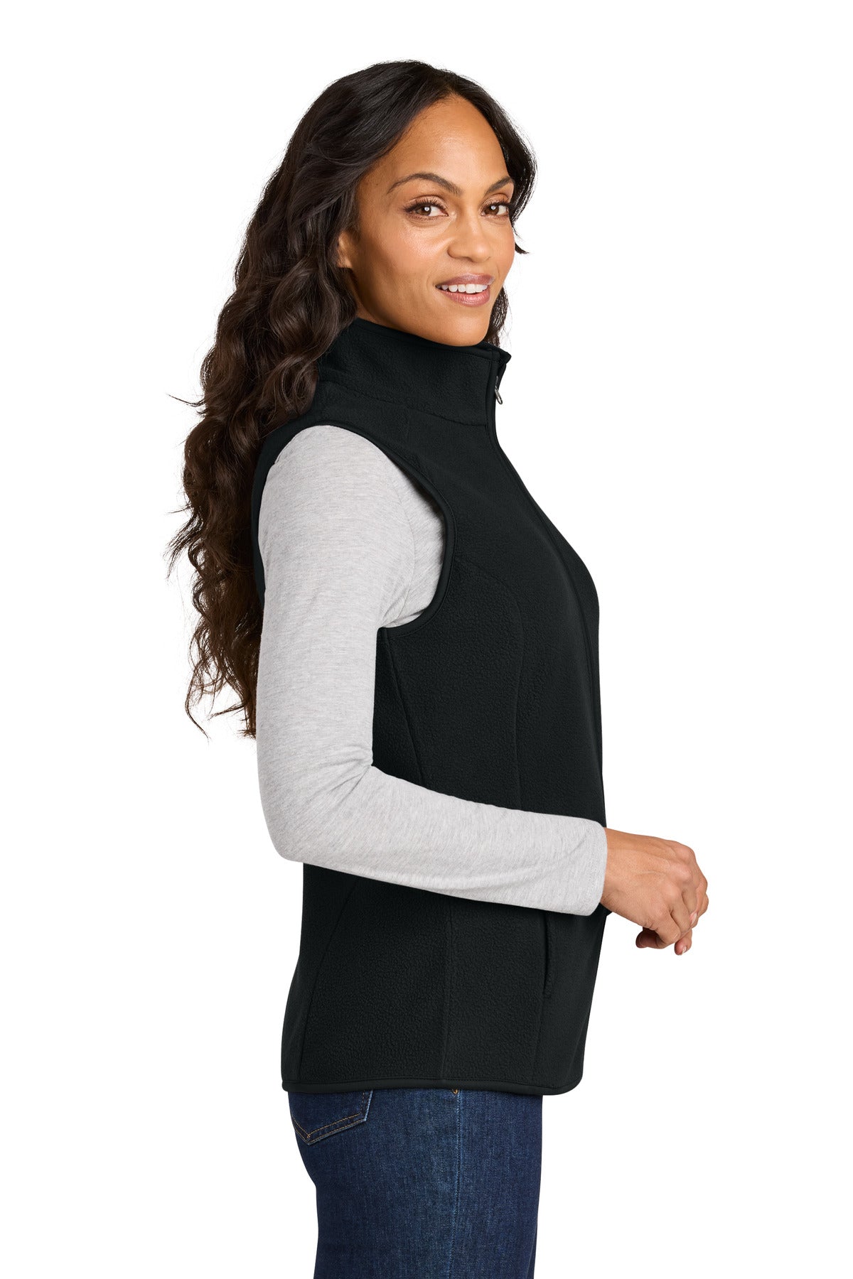 Port Authority Women's C-FREE Fleece Vest L702 - Deep Black - side