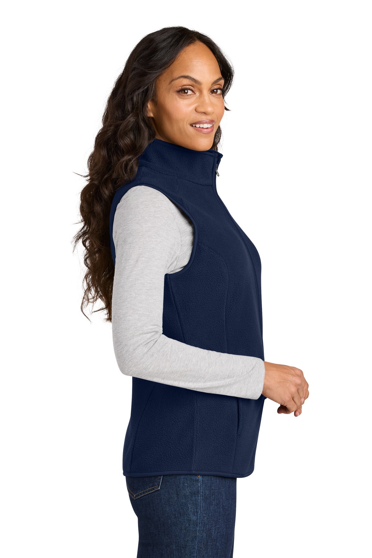 Port Authority Women's C-FREE Fleece Vest L702 - True Navy - side