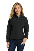 Port Authority Women's Textured Soft Shell Jacket. L705 - Black - front