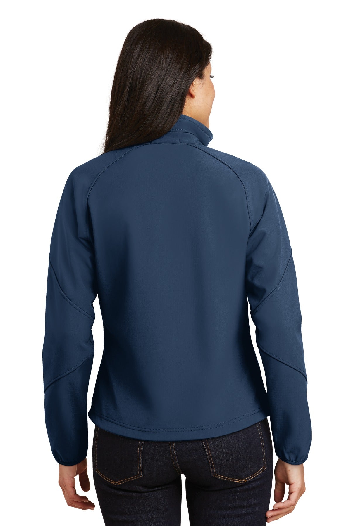 Port Authority Women's Textured Soft Shell Jacket. L705 - Insignia Blue - back