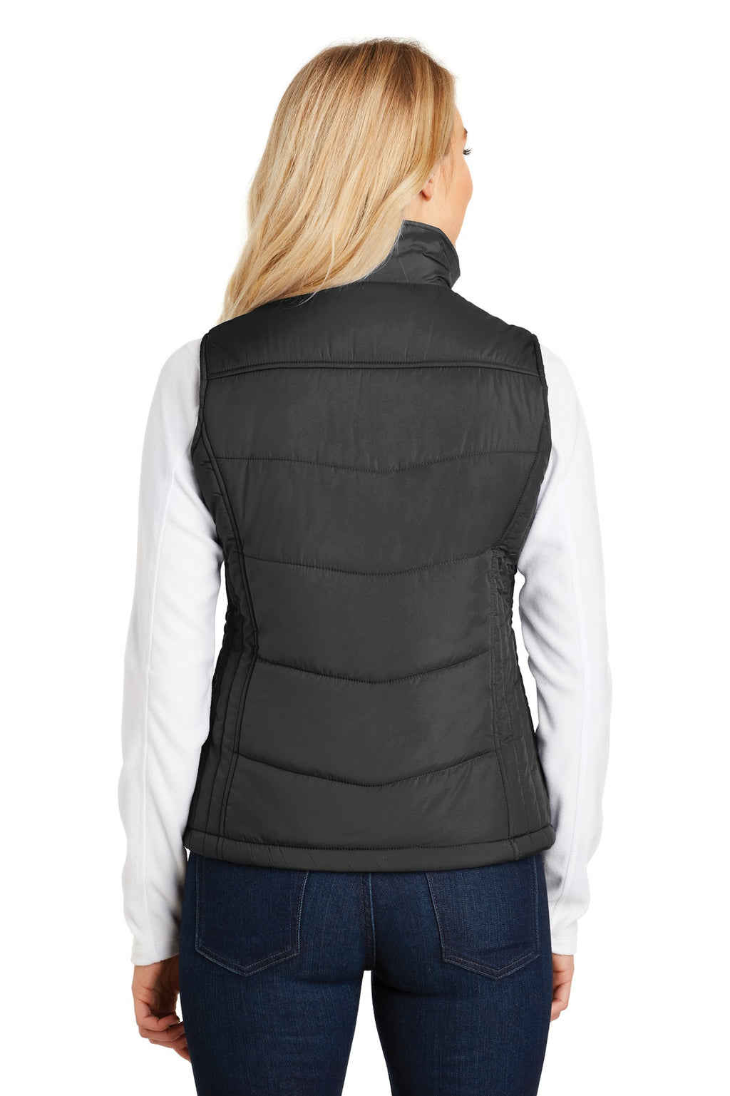 Port Authority Women's Puffy Vest. L709 - Black/ Black - back
