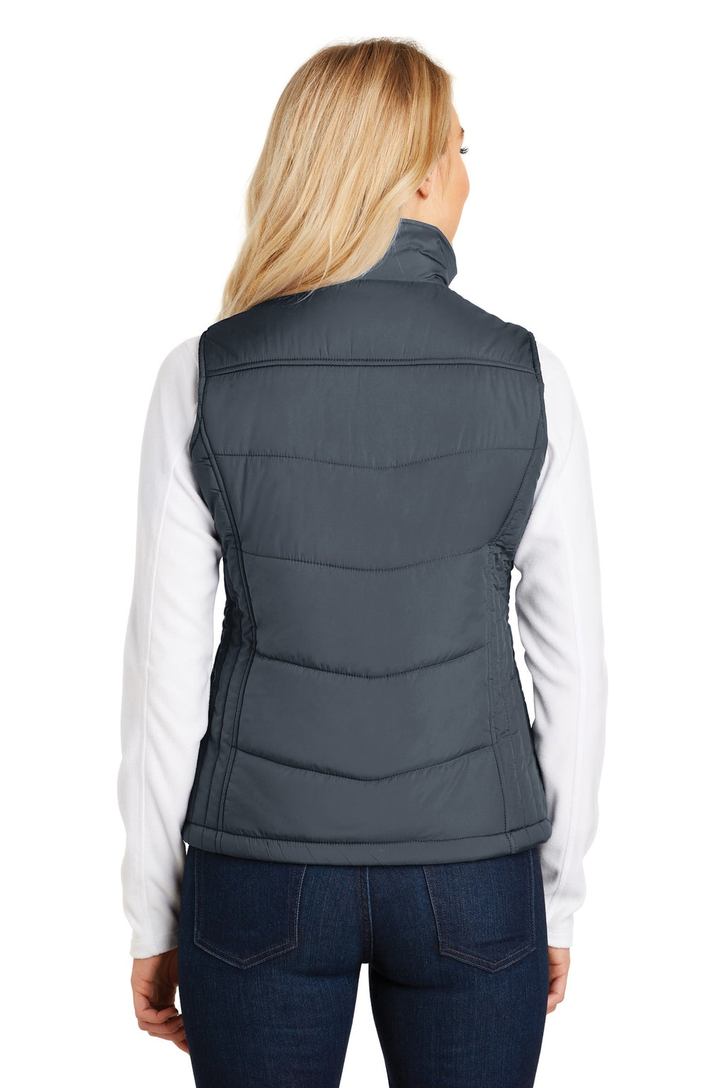 Port Authority Women's Puffy Vest. L709 - Dark Slate/ Black - back