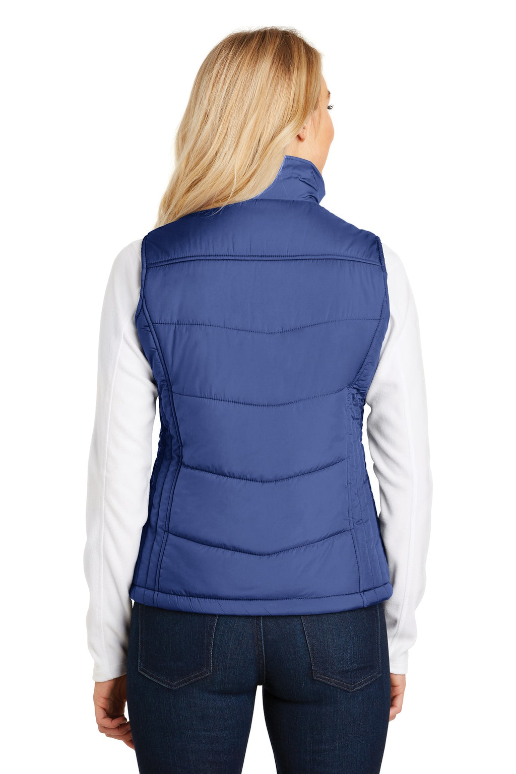 Port Authority Women's Puffy Vest. L709 - Mediterranean Blue/ Black - back
