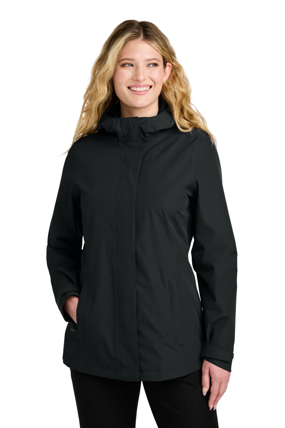 Port Authority Women's C-FREE Rain Jacket L714 - Deep Black - front