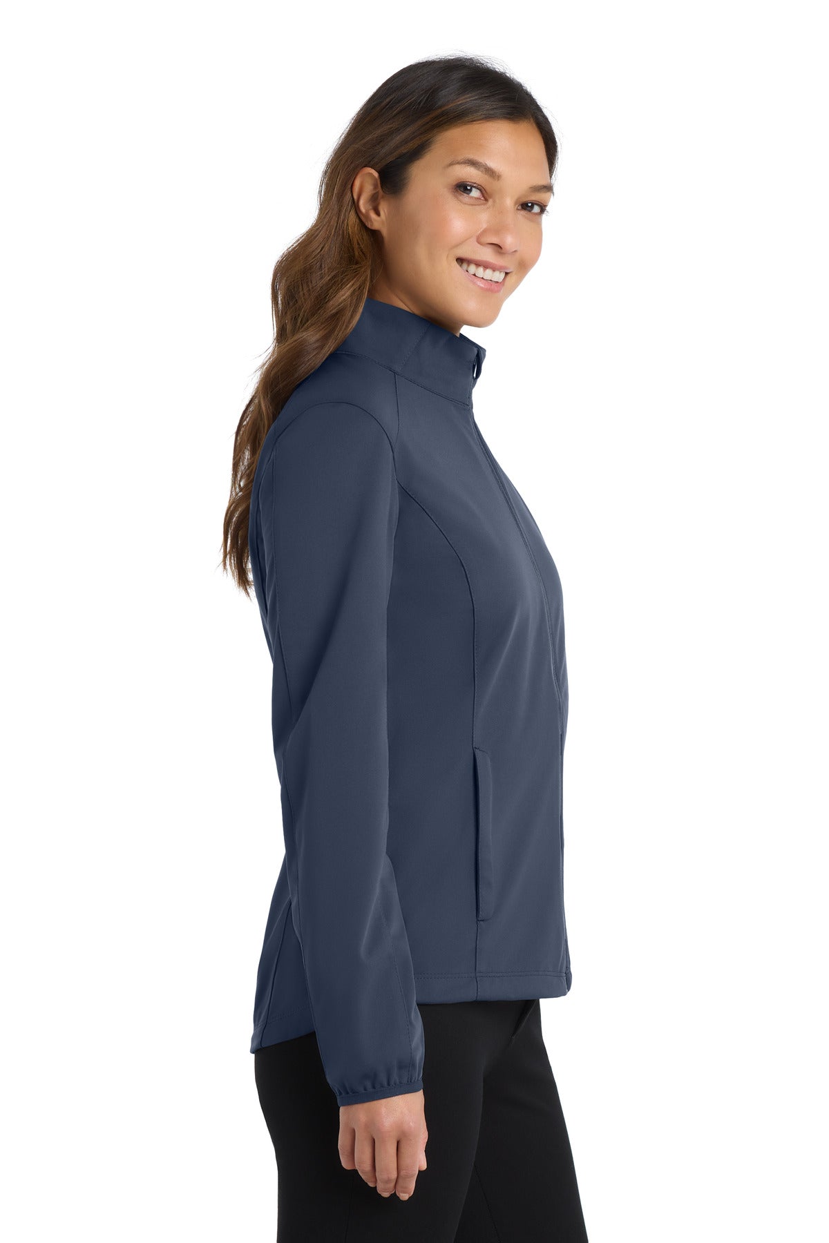 Port Authority Women's Active Soft Shell Jacket. L717 - Dress Blue Navy - side