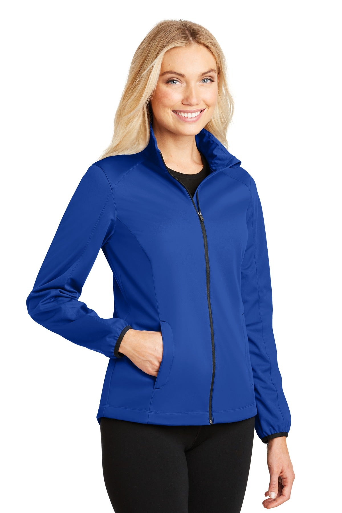 Port Authority Women's Active Soft Shell Jacket. L717 - True Royal - three_q