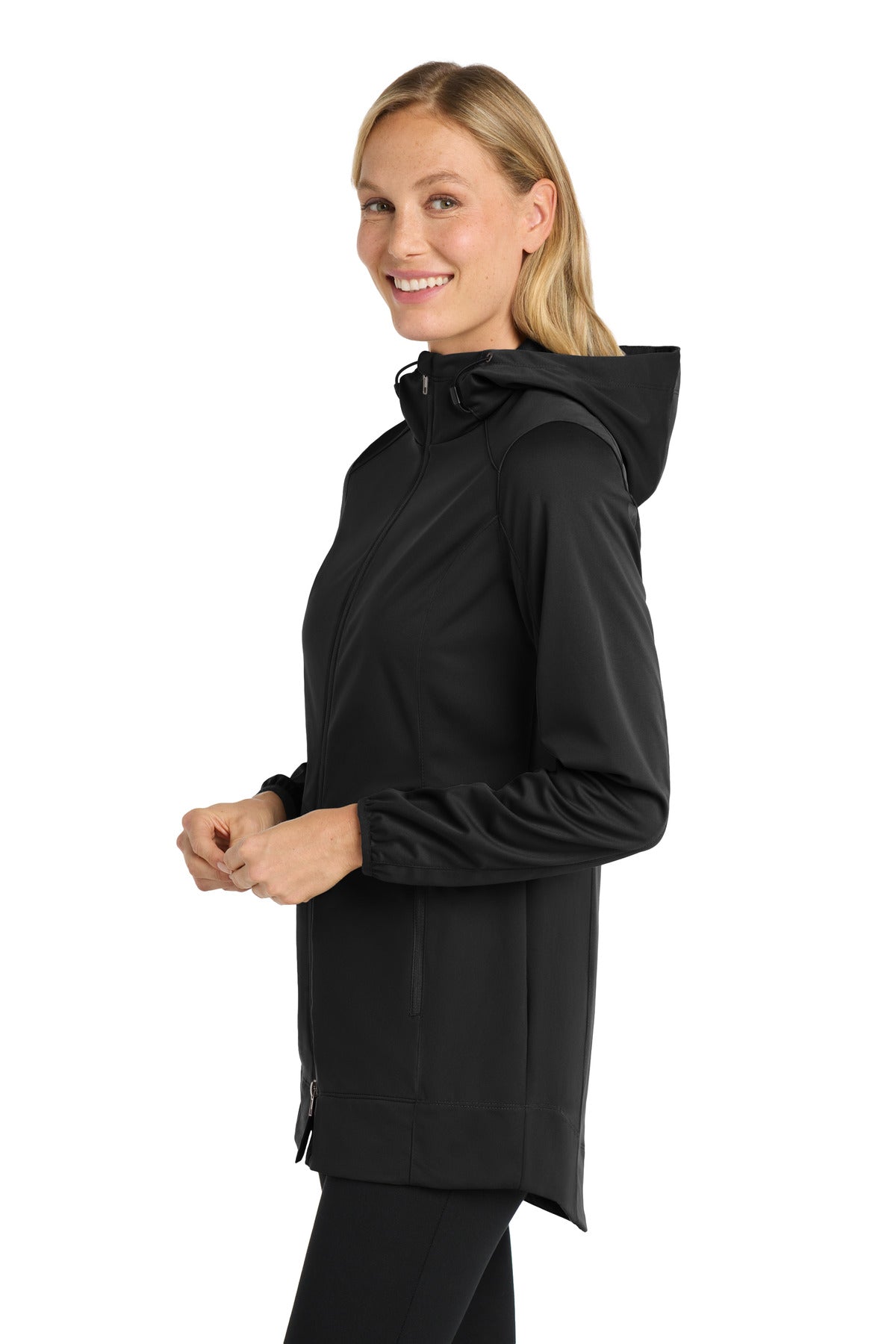Port Authority Women's Active Hooded Soft Shell Jacket. L719 - Deep Black - side