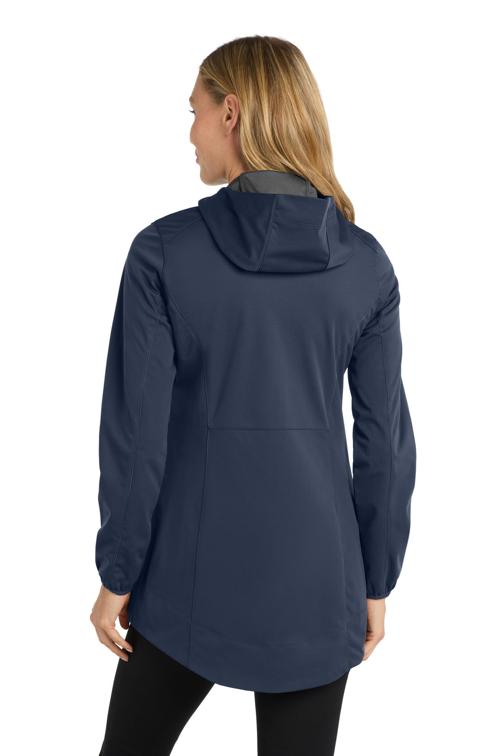 Port Authority Women's Active Hooded Soft Shell Jacket. L719 - Dress Blue Navy - back