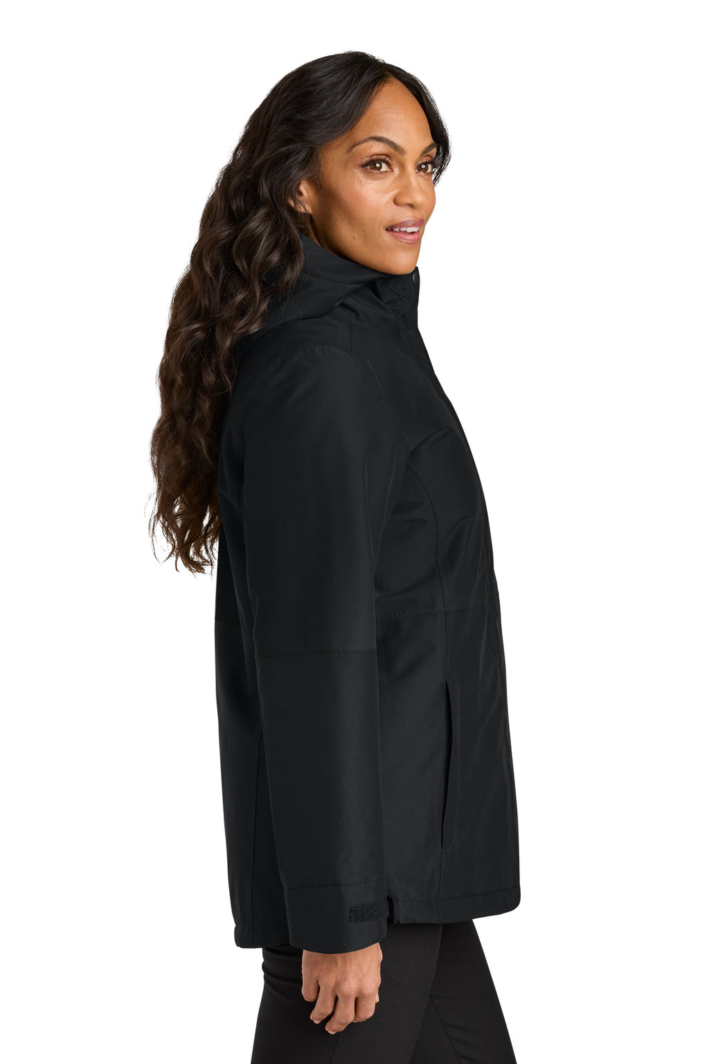 Port Authority Women's Insulated Heavy Ripstop Jacket L721 - Deep Black - side