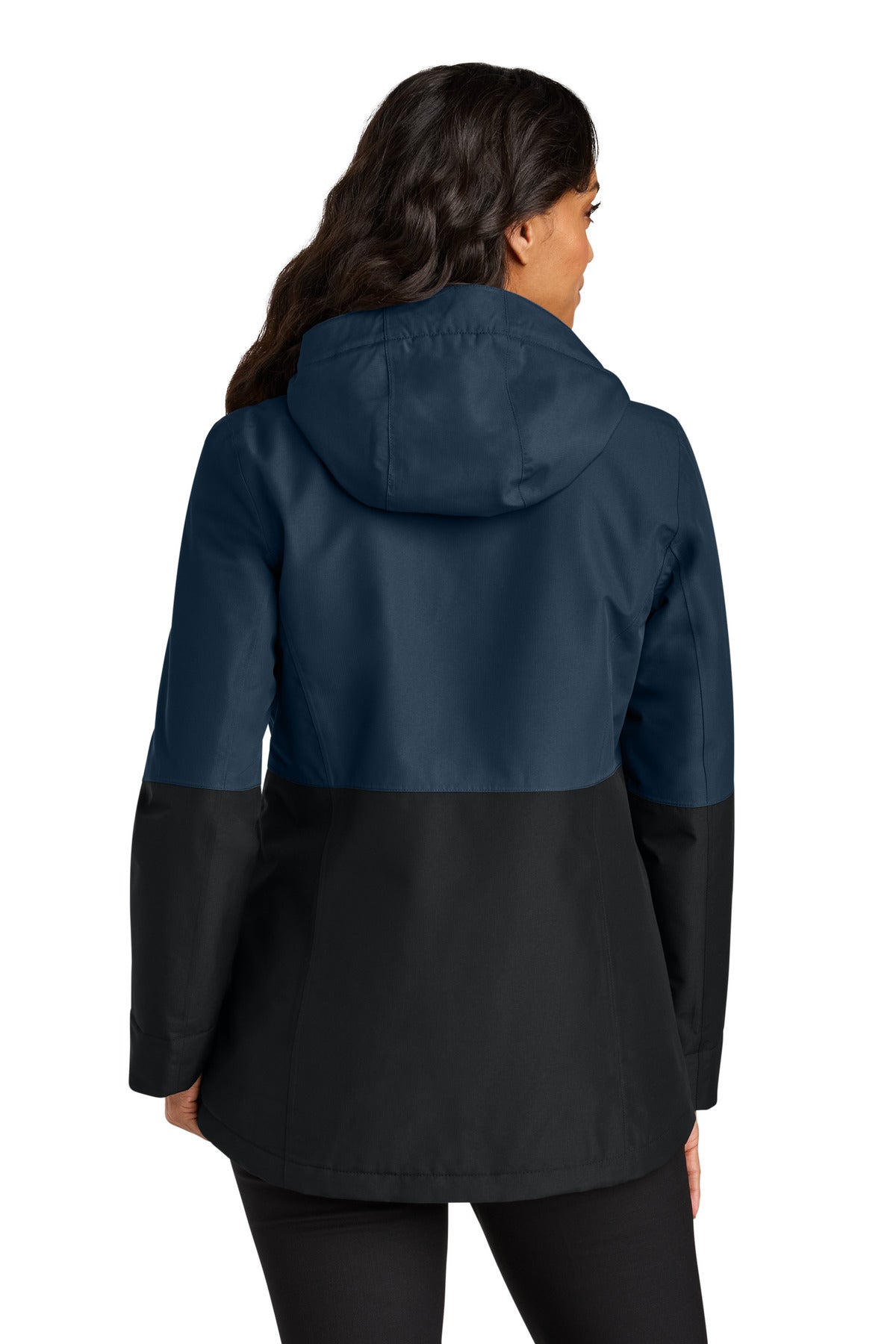Port Authority Women's Insulated Heavy Ripstop Jacket L721 - Dress Blue Navy/ Deep Black - back