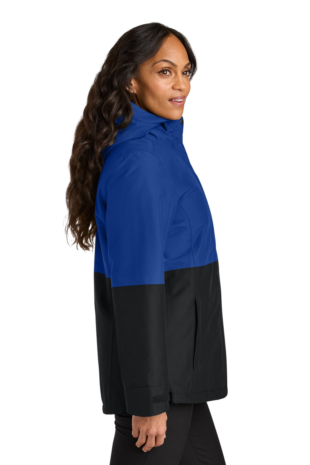 Port Authority Women's Insulated Heavy Ripstop Jacket L721 - True Royal/ Deep Black - side