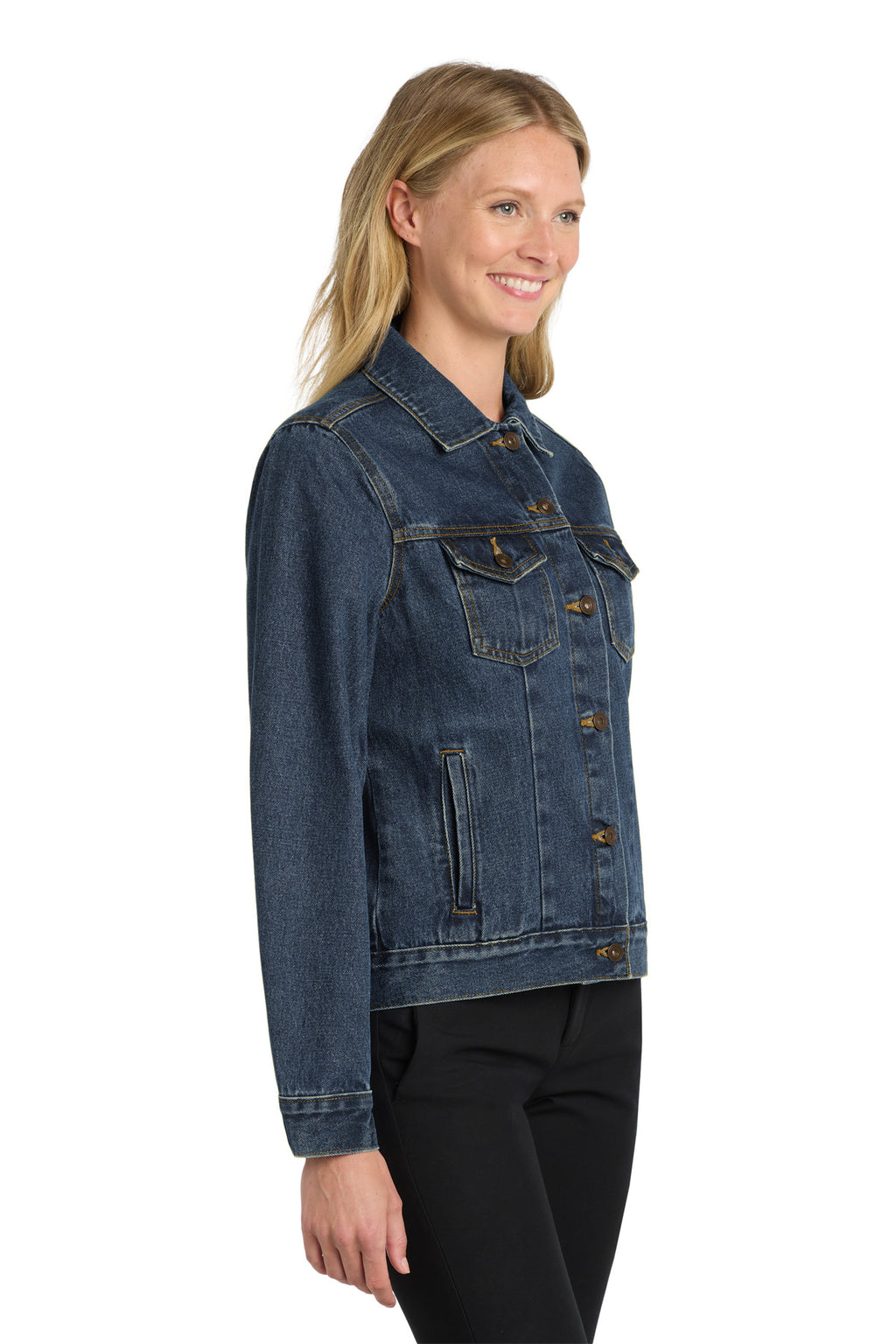 Port Authority Women's Denim Jacket. L7620 - Denim Blue - side