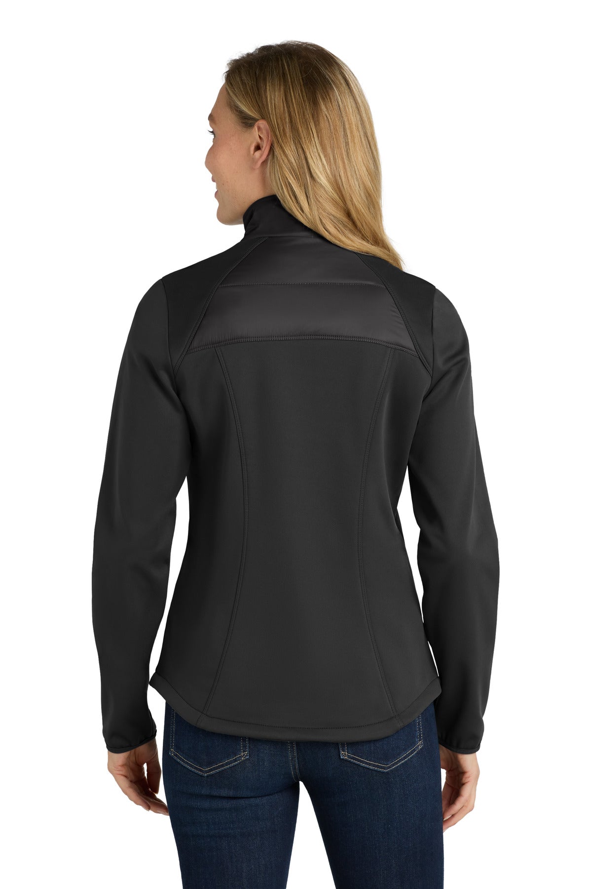 Port Authority Women's Hybrid Soft Shell Jacket. L787 - Deep Black - back