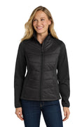 Port Authority Women's Hybrid Soft Shell Jacket. L787 - Deep Black - front
