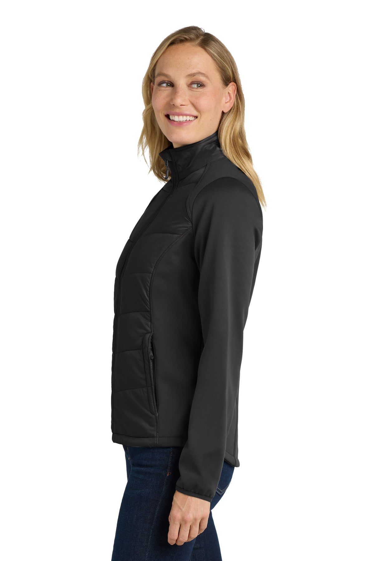 Port Authority Women's Hybrid Soft Shell Jacket. L787 - Deep Black - side