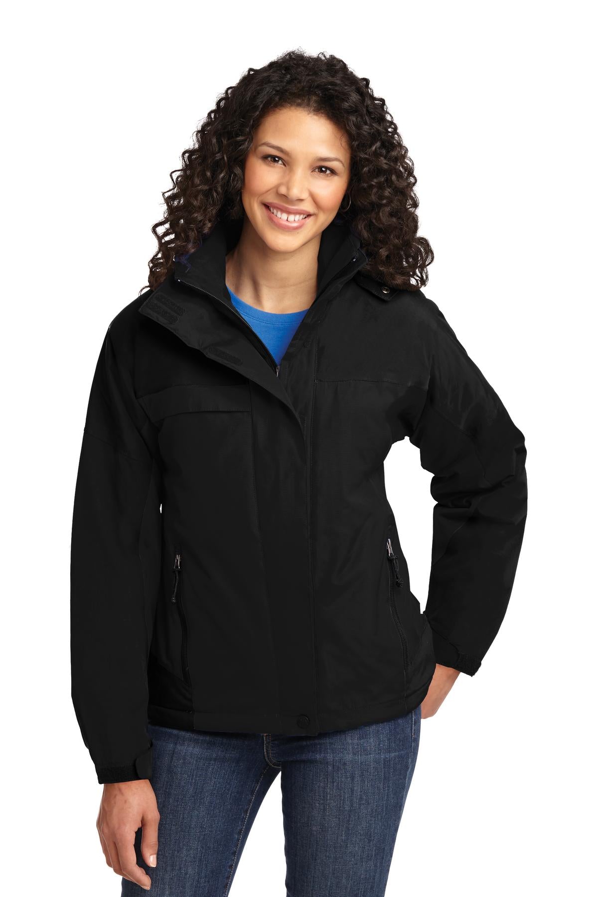 Port Authority Women's Nootka Jacket. L792 - Black/ Black - front