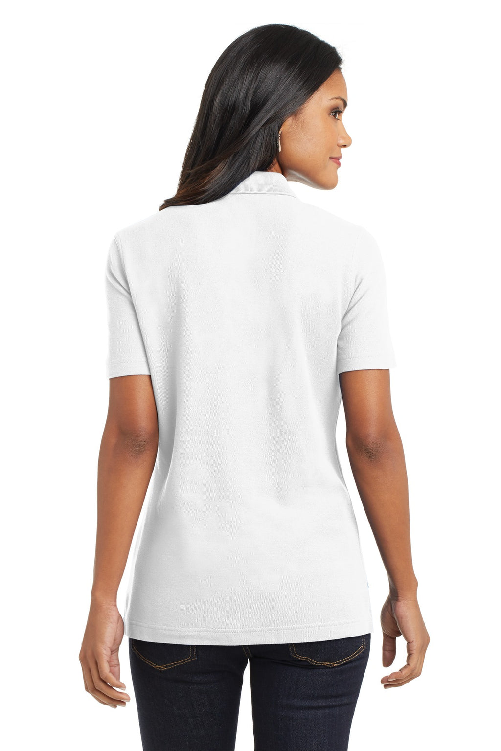 DISCONTINUED Port Authority Ladies EZCotton Pique Polo. L800 - White - back