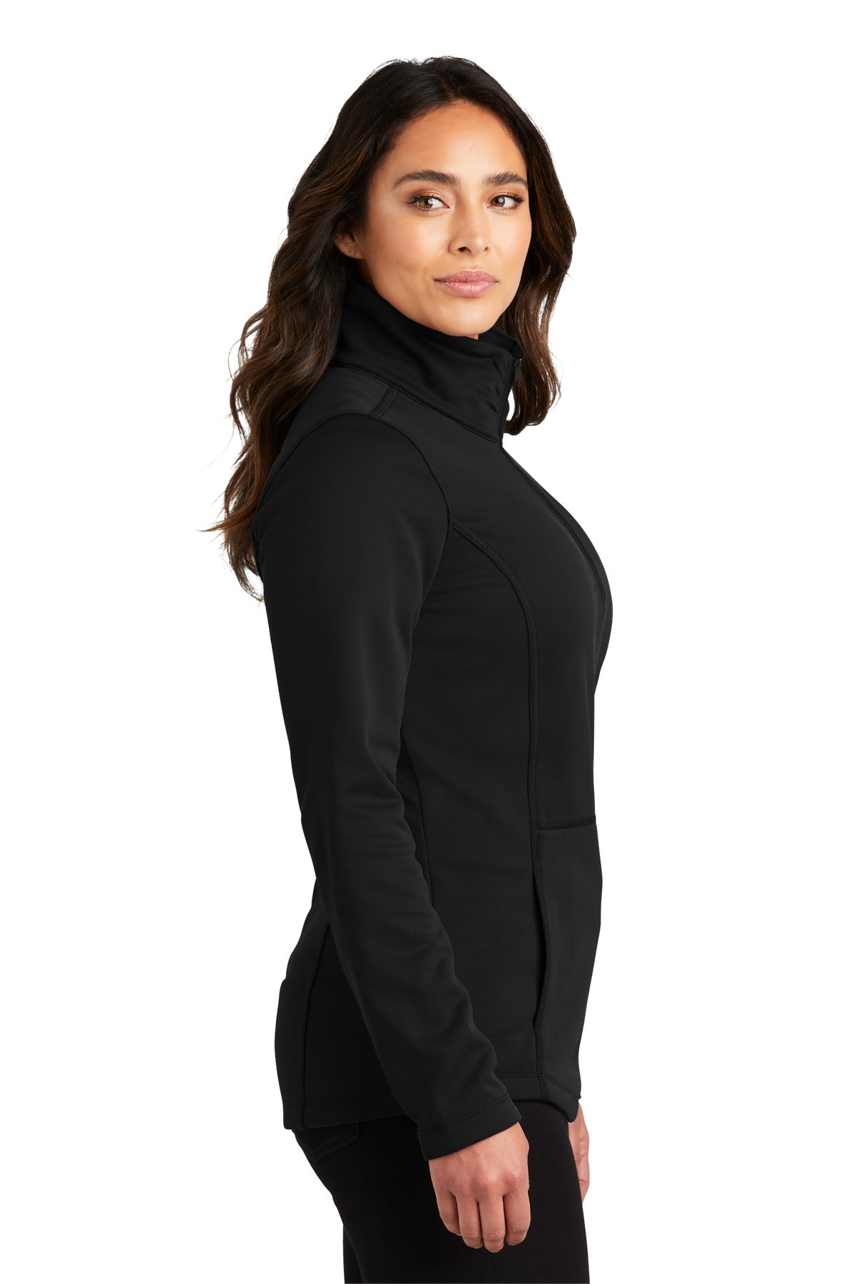 Port Authority Women's Smooth Fleece 1/4-Zip L804 - Deep Black - side