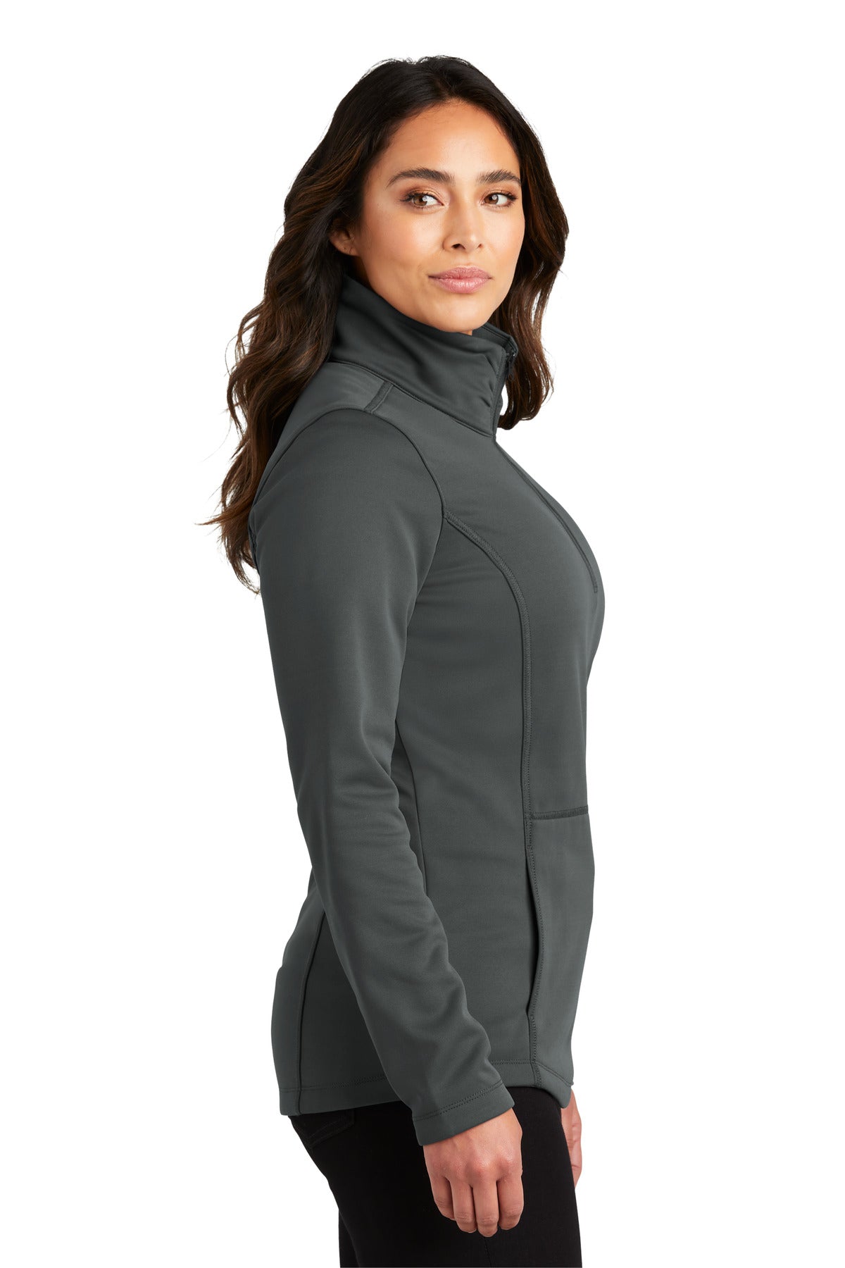 Port Authority Women's Smooth Fleece 1/4-Zip L804 - Graphite - side