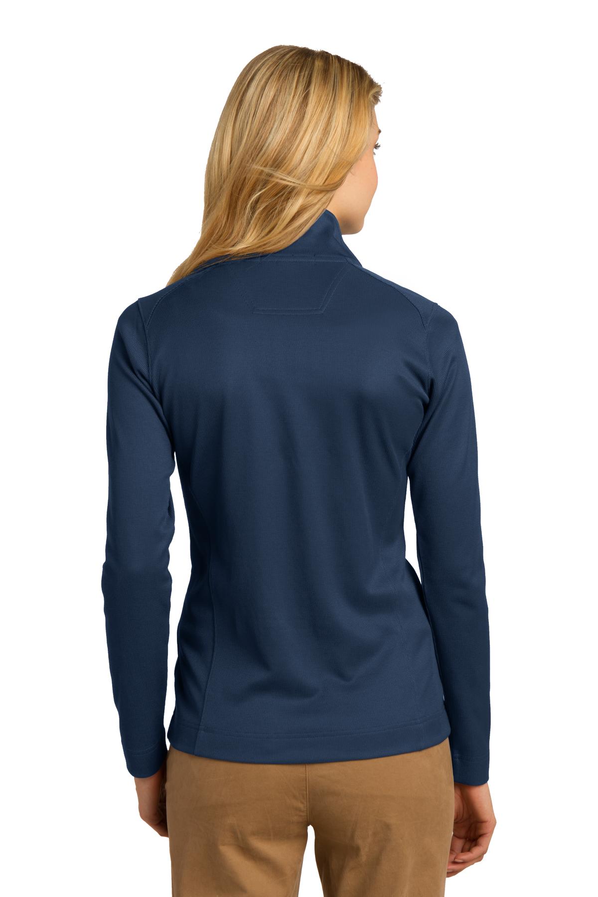 Port Authority Women's Vertical Texture Full-Zip Jacket. L805 - Regatta Blue/ Iron Grey - back