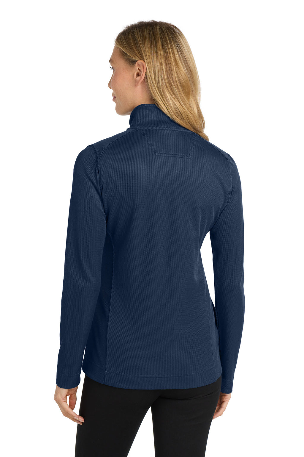 Port Authority Women's Vertical Texture Full-Zip Jacket. L805 - True Navy/ Iron Grey - back