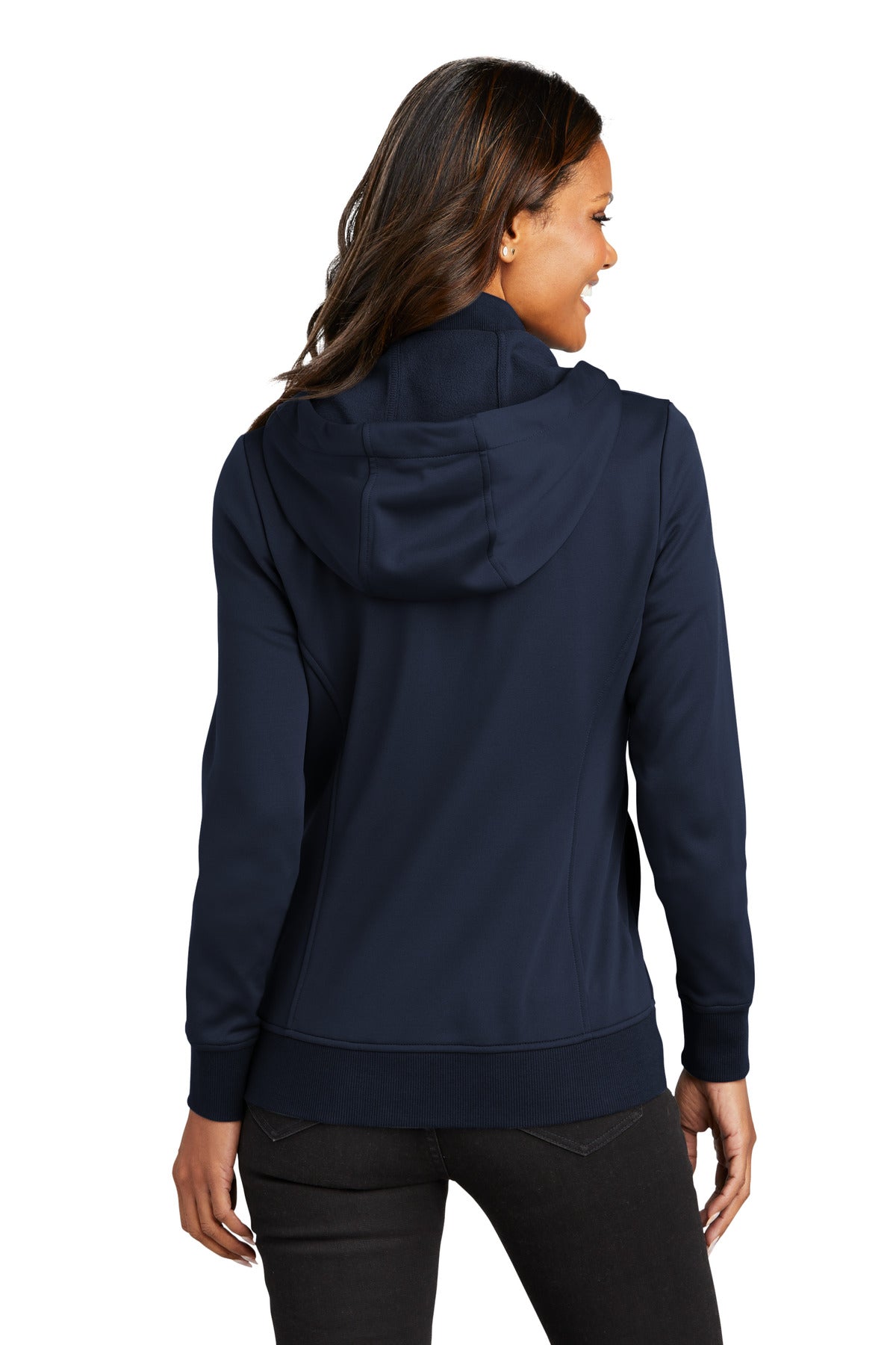 Port Authority Women's Smooth Fleece Hooded Jacket L814 - River Blue Navy - back