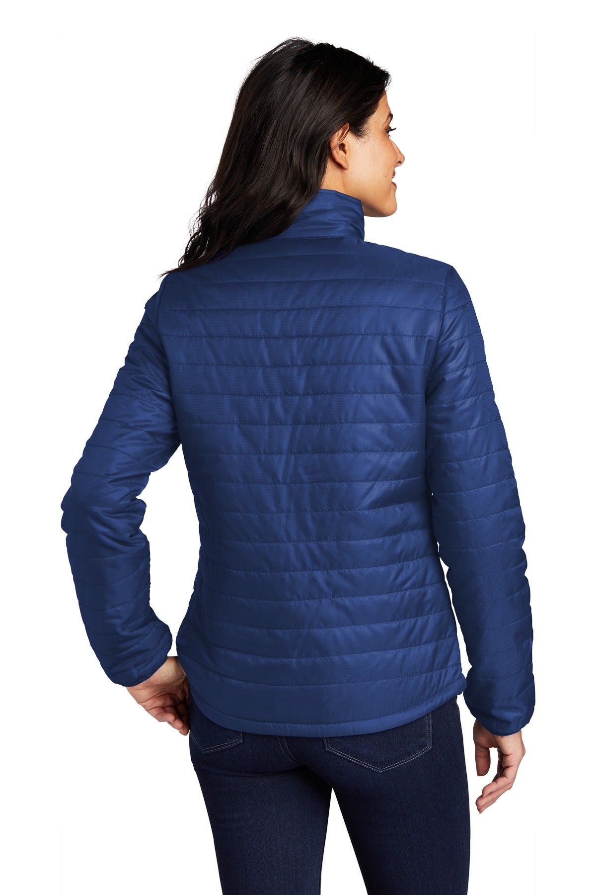 Port Authority Women's Packable Puffy Jacket L850 - Cobalt Blue - back