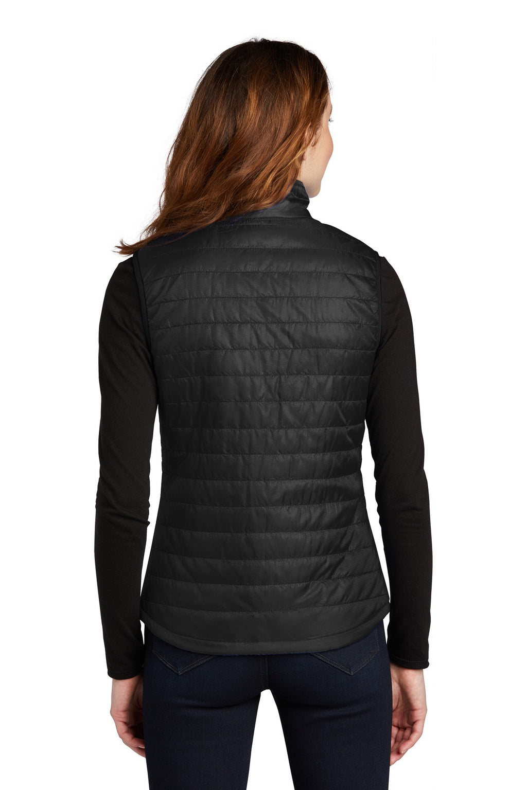Port Authority Women's Packable Puffy Vest L851 - Deep Black - back