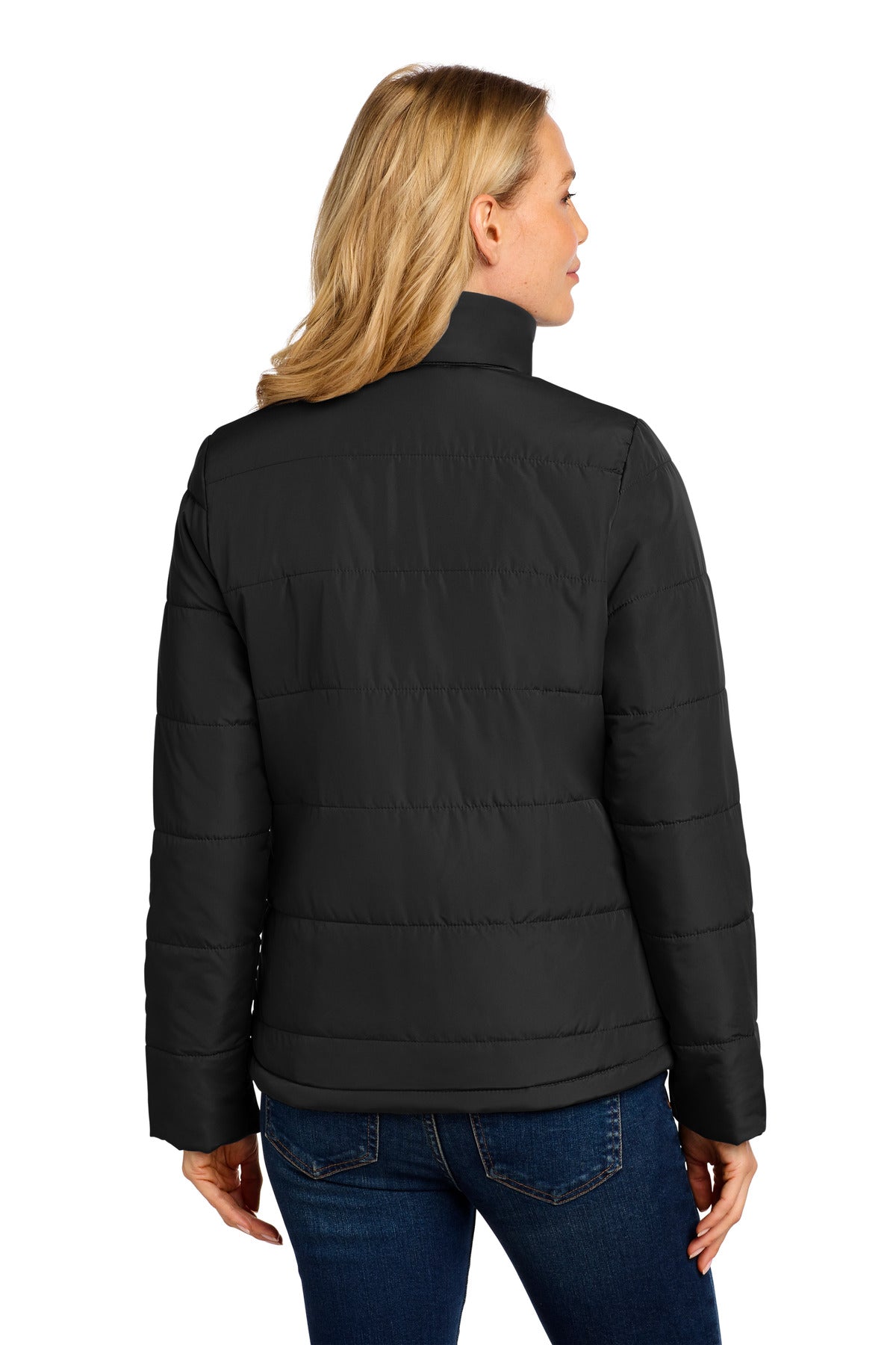 Port Authority Women's Puffer Jacket L852 - Deep Black - back