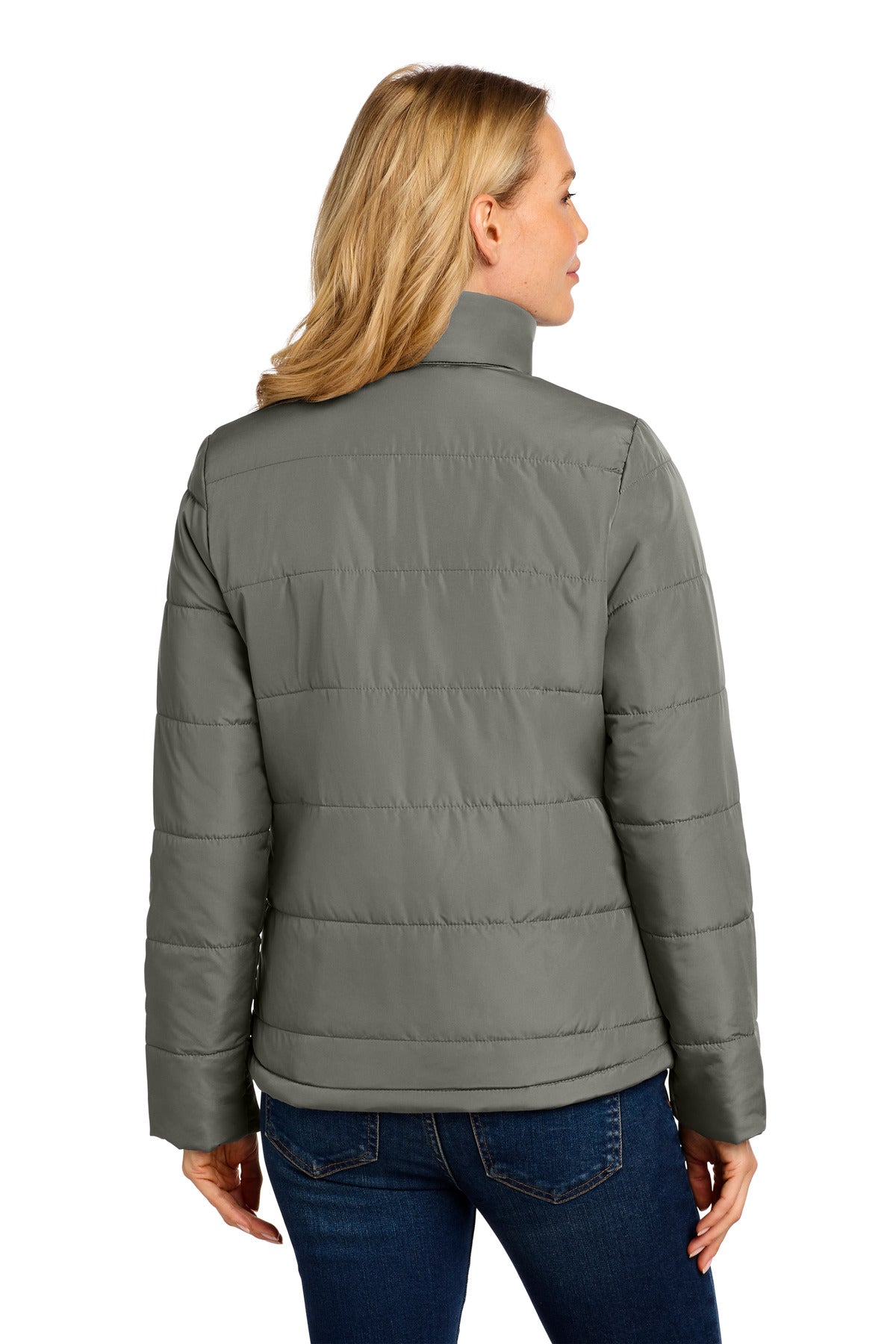 Port Authority Women's Puffer Jacket L852 - Shadow Grey - back