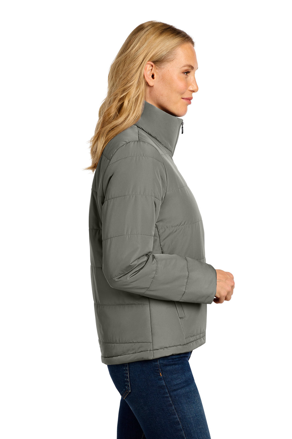 Port Authority Women's Puffer Jacket L852 - Shadow Grey - side