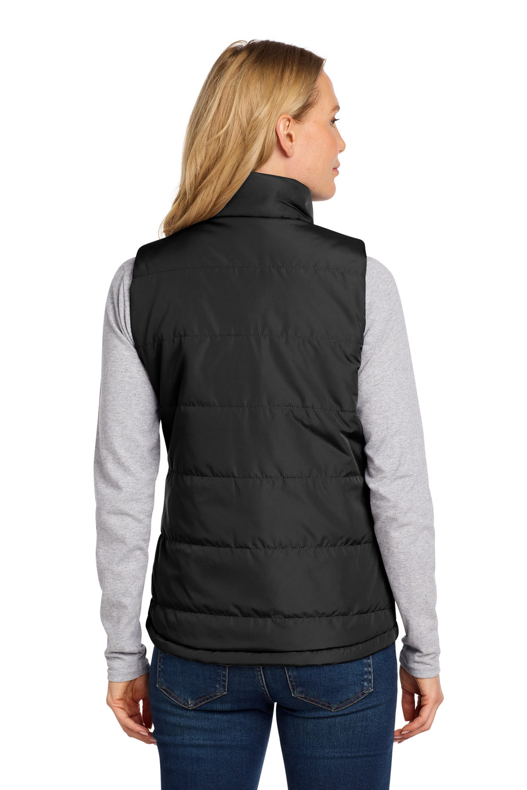 Port Authority Women's Puffer Vest L853 - Deep Black - back