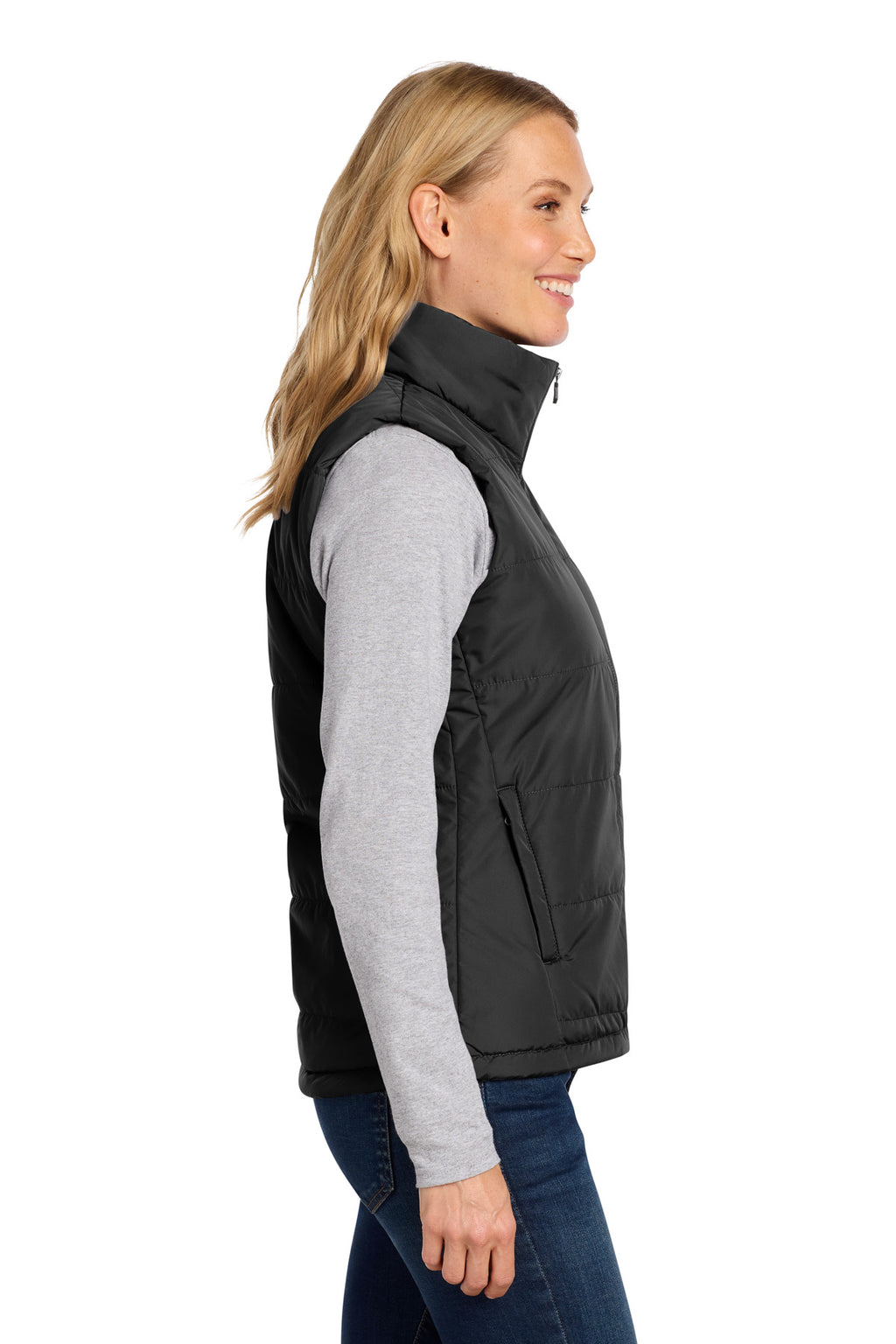 Port Authority Women's Puffer Vest L853 - Deep Black - side