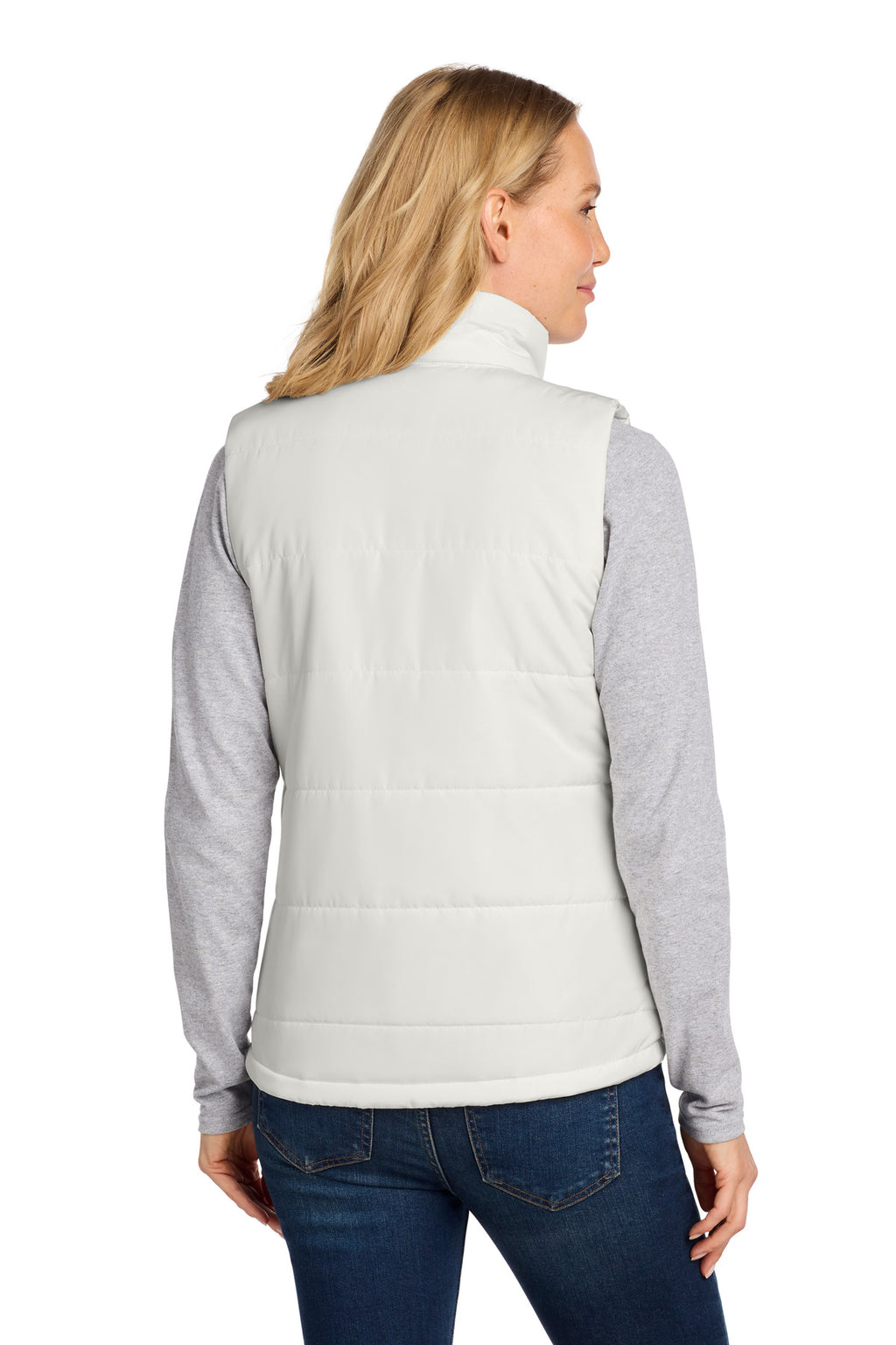 Port Authority Women's Puffer Vest L853 - Marshmallow - back