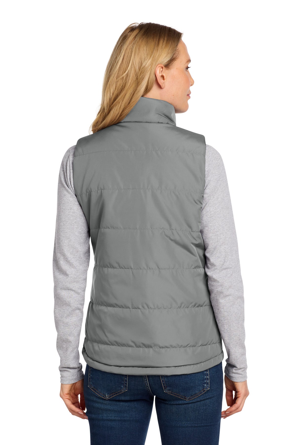 Port Authority Women's Puffer Vest L853 - Shadow Grey - back