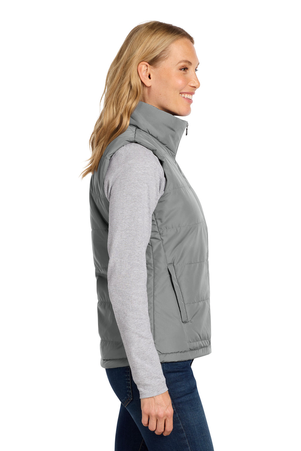 Port Authority Women's Puffer Vest L853 - Shadow Grey - side