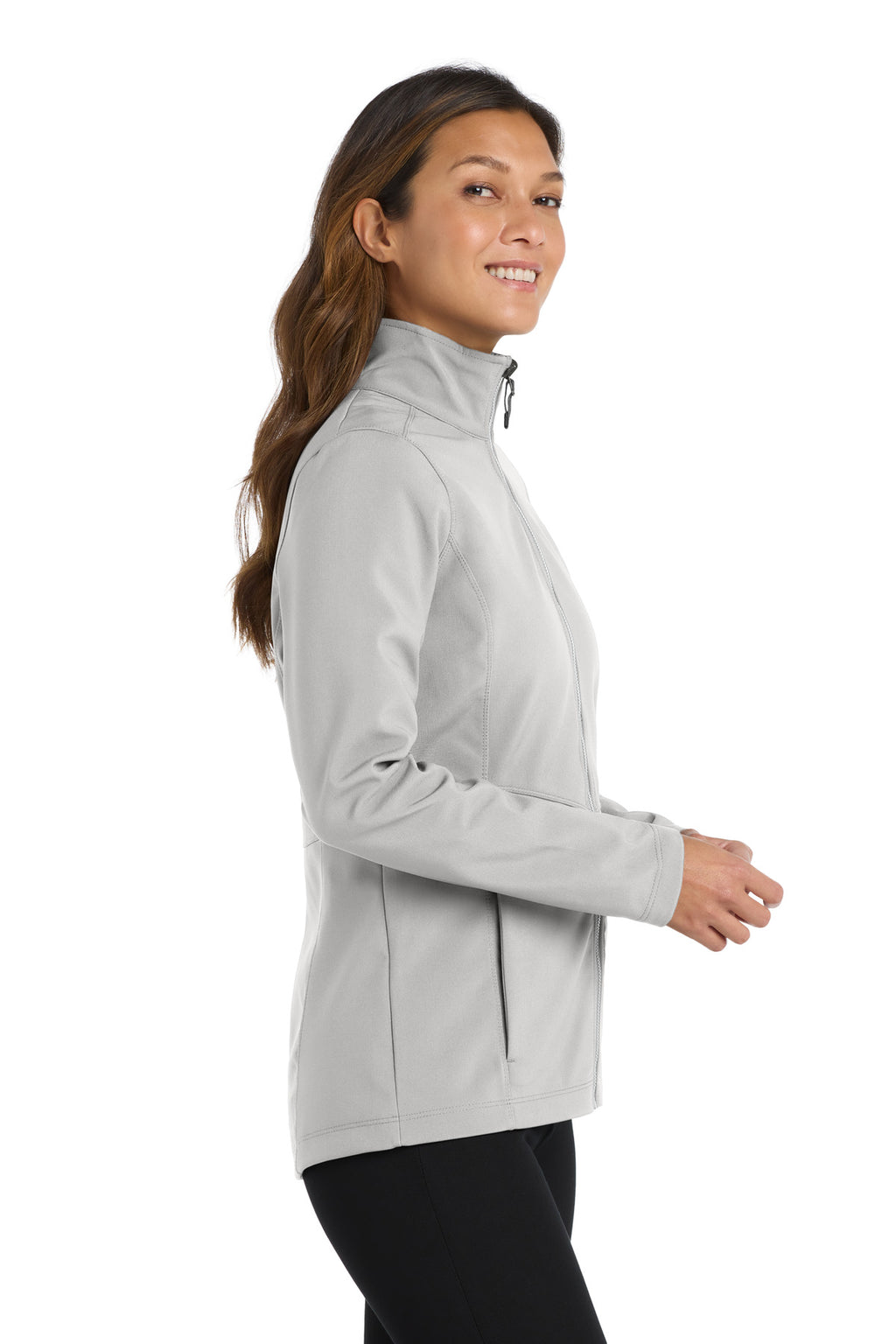 Port Authority Women's Collective Soft Shell Jacket. L901 - Gusty Grey - side