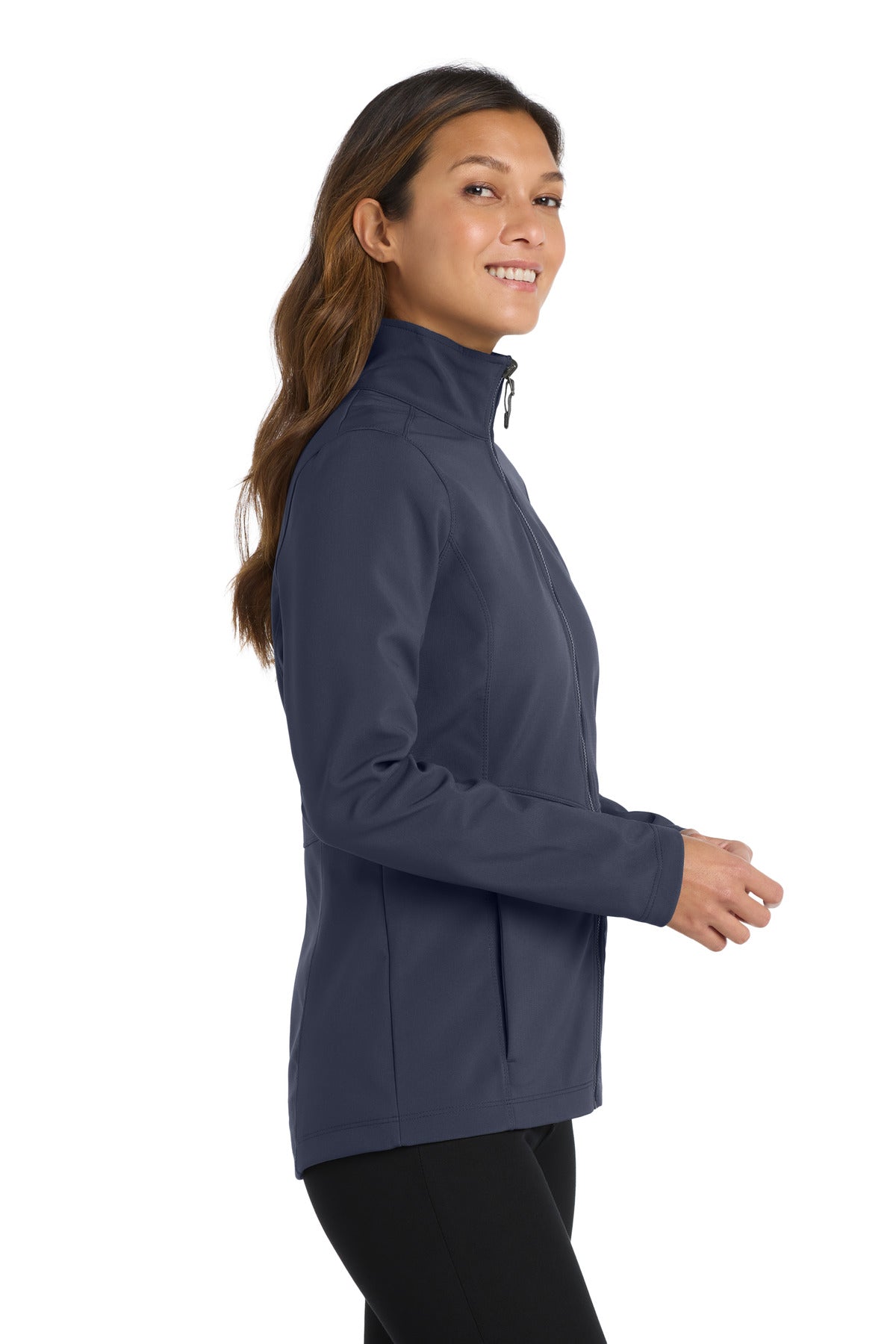 Port Authority Women's Collective Soft Shell Jacket. L901 - River Blue Navy - side