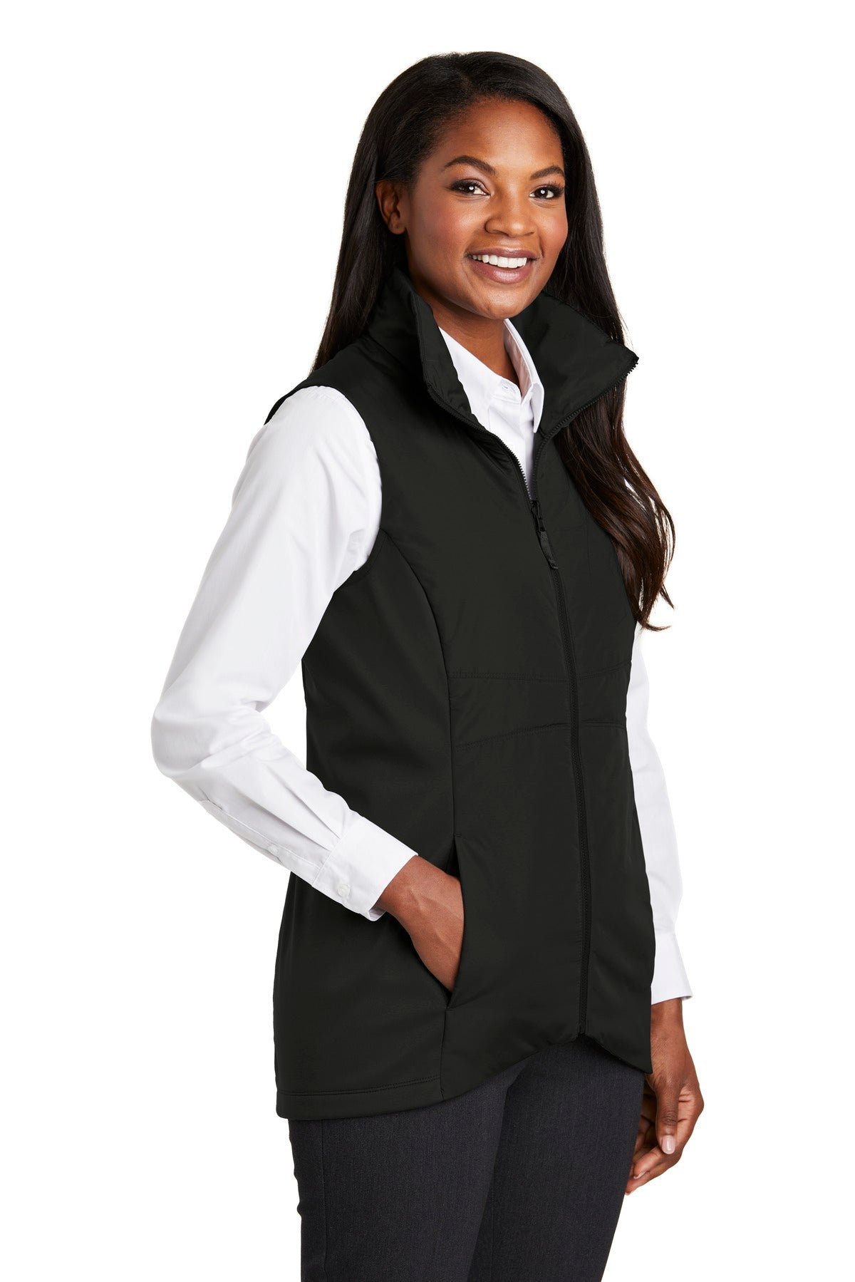 Port Authority Women's Collective Insulated Vest. L903 - Deep Black - three_q