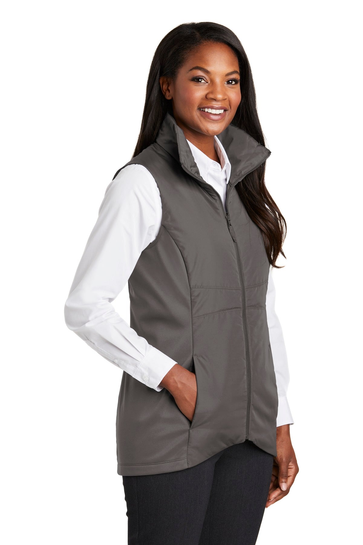 Port Authority Women's Collective Insulated Vest. L903 - Graphite - three_q