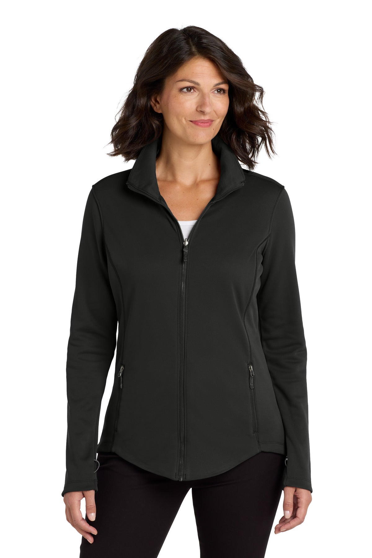 Port Authority Women's Collective Smooth Fleece Jacket. L904 - Deep Black - front