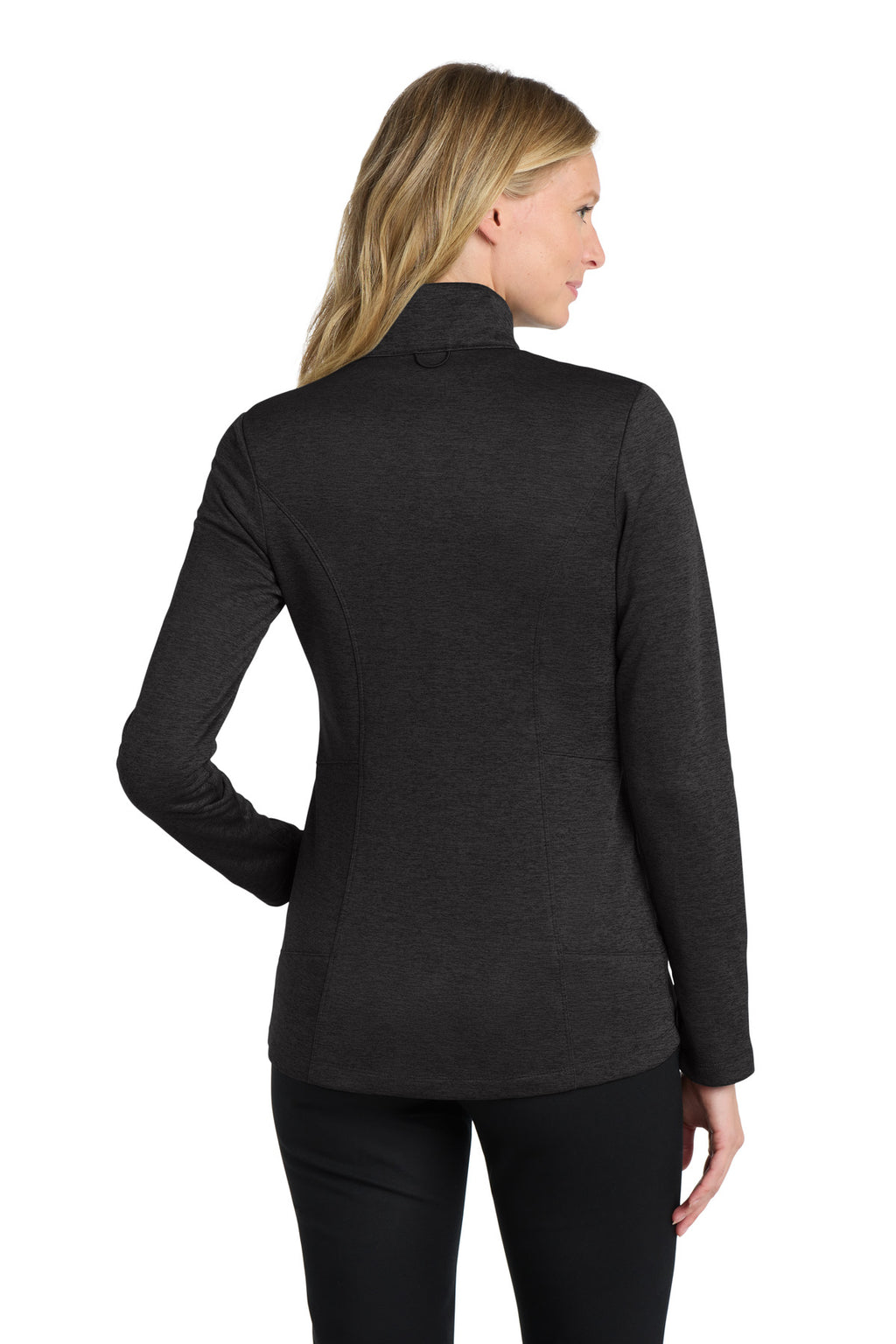 Port Authority Women's Collective Striated Fleece Jacket. L905 - Deep Black Heather - back