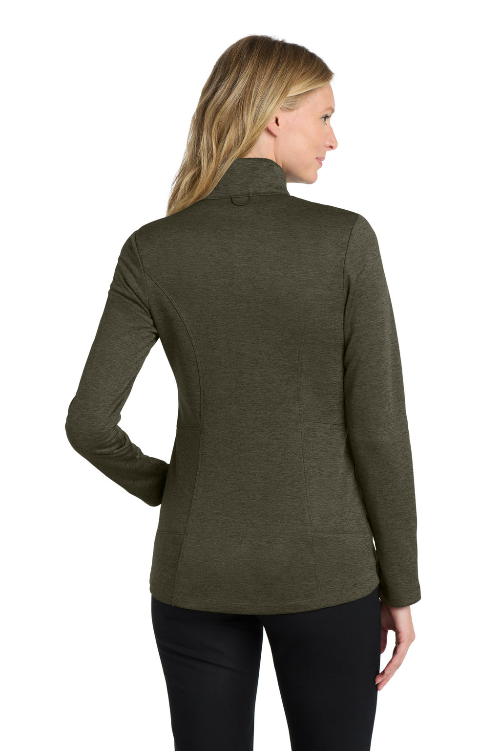 Port Authority Women's Collective Striated Fleece Jacket. L905 - Deep Olive Heather - back