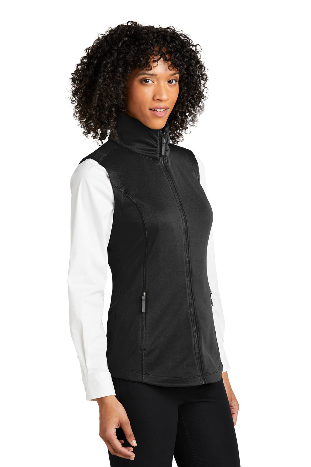 Port Authority Women's Collective Smooth Fleece Vest L906 - Deep Black - three_q