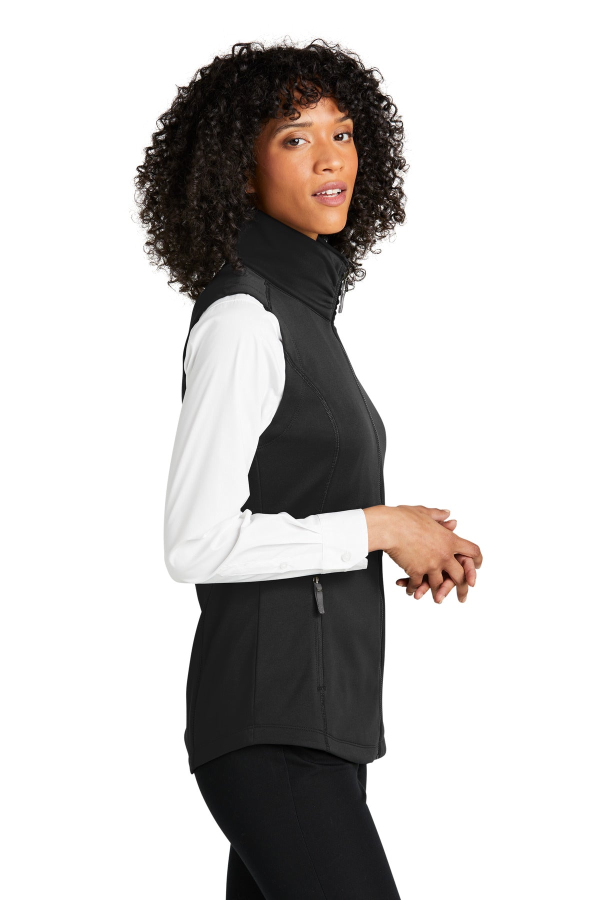 Port Authority Women's Collective Smooth Fleece Vest L906 - Deep Black - side