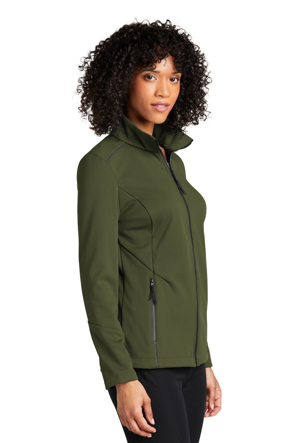 Port Authority Women's Collective Tech Soft Shell Jacket L921 - Olive Green - three_q