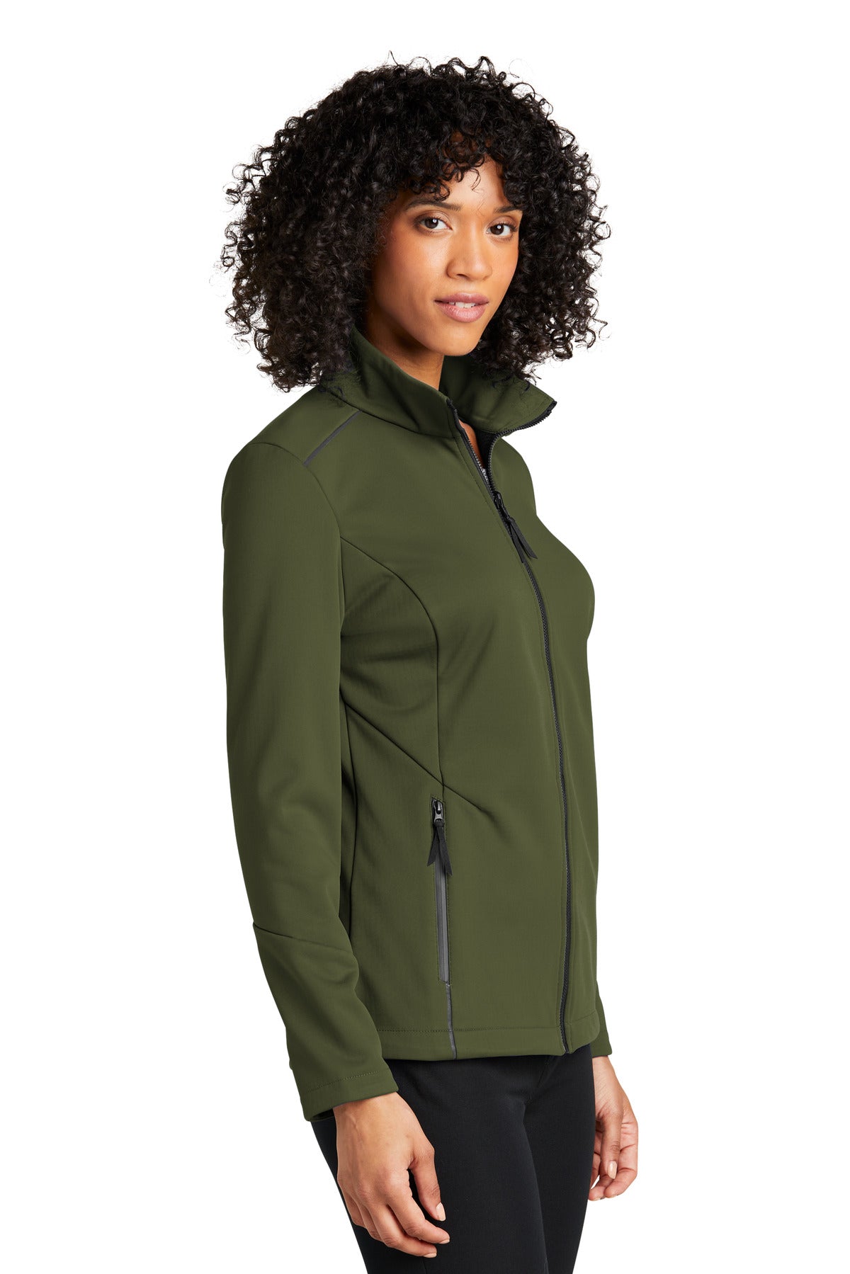 Port Authority Women's Collective Tech Soft Shell Jacket L921 - Olive Green - three_q
