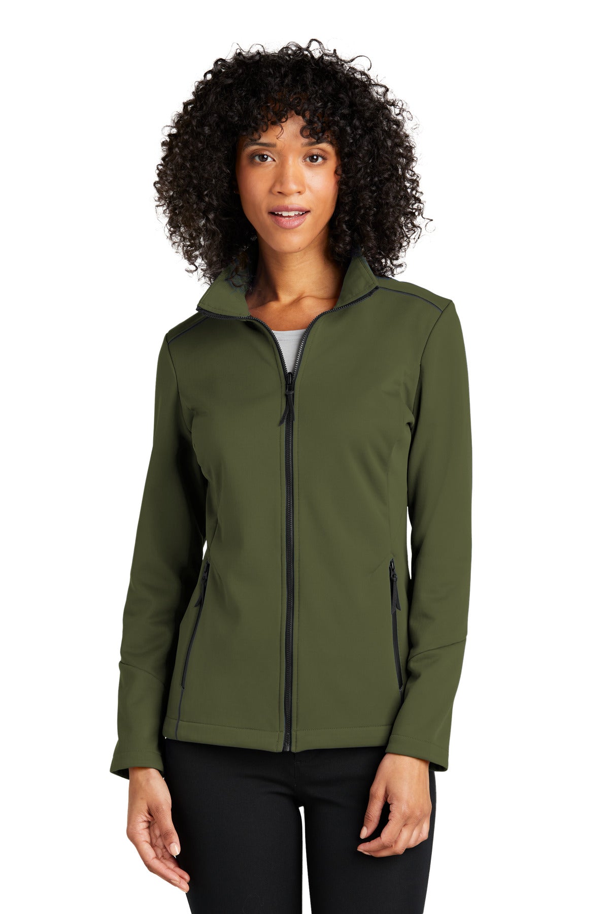Port Authority Women's Collective Tech Soft Shell Jacket L921 - Olive Green - front